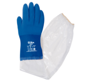 Gant PVCriple couche avec support coton Bleu  65 cm T.8